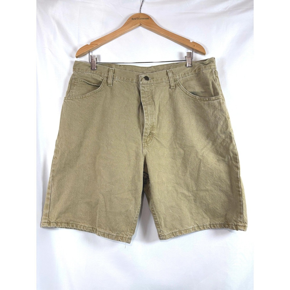 Wrangler Mens Relaxed Fit Denim Shorts Khaki Tan Cotton 606W1KH Size 38